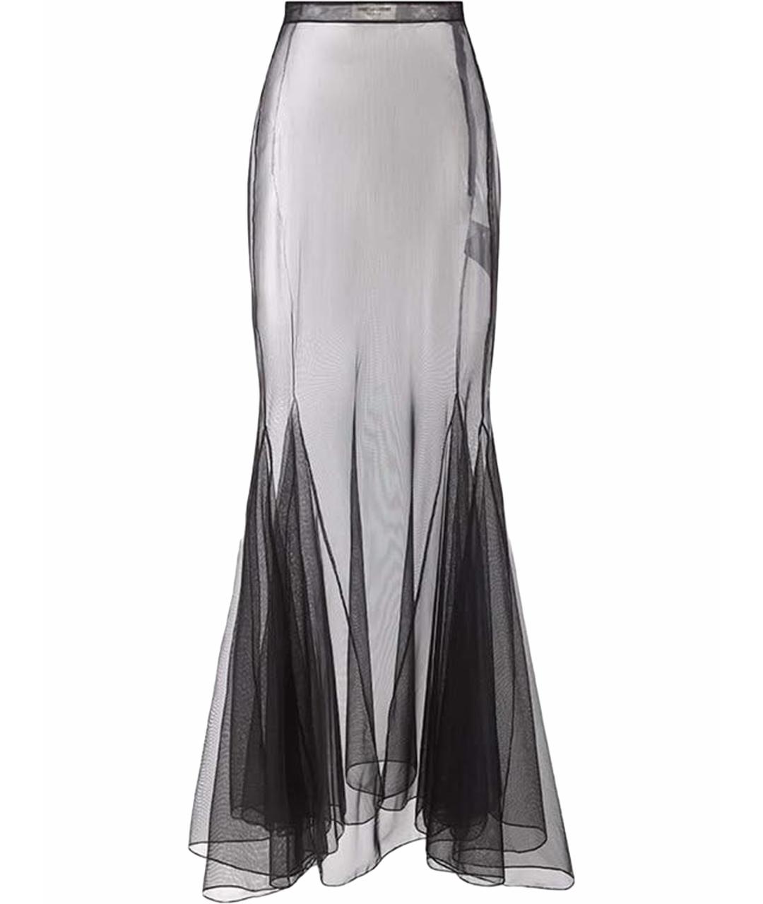 SAINT LAURENT Черная шифоновая юбка макси, фото 1