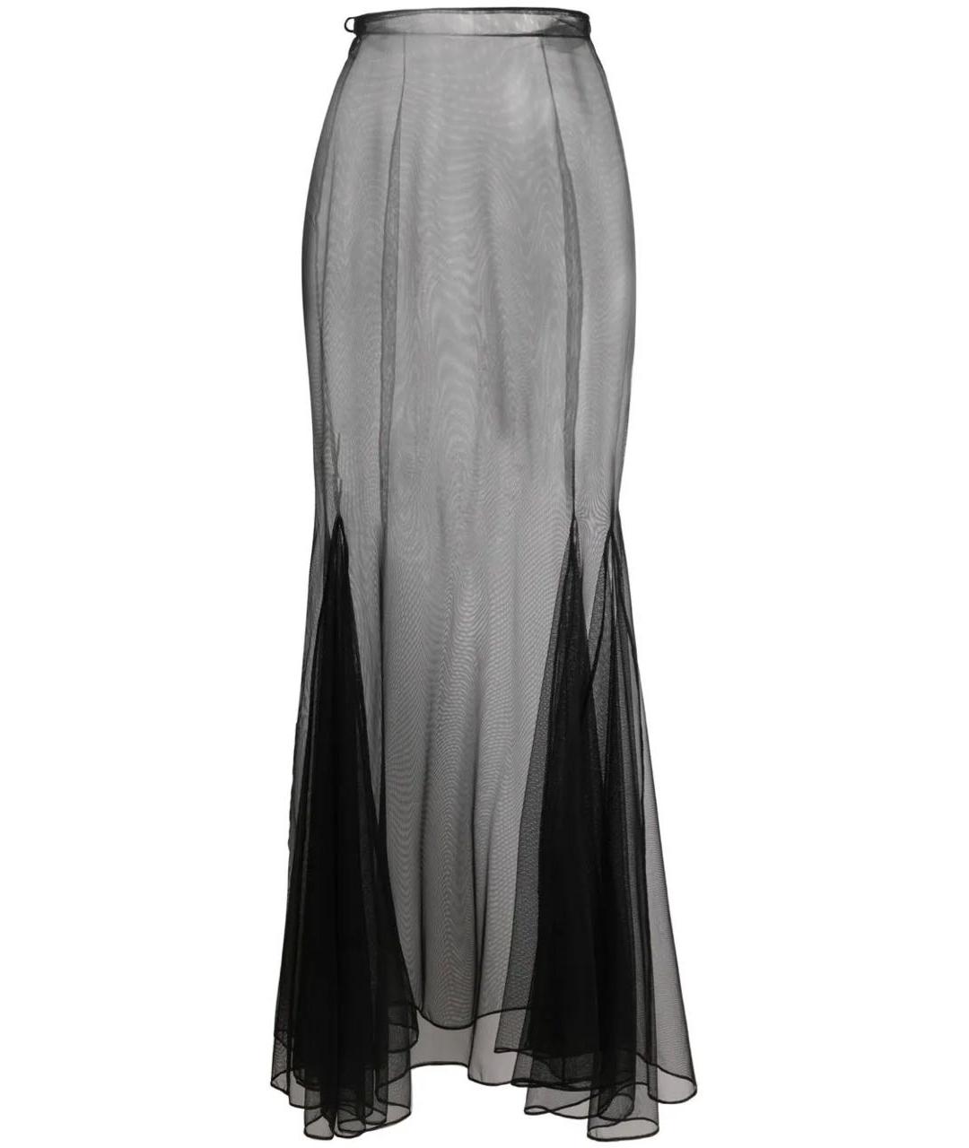 SAINT LAURENT Черная шифоновая юбка макси, фото 3