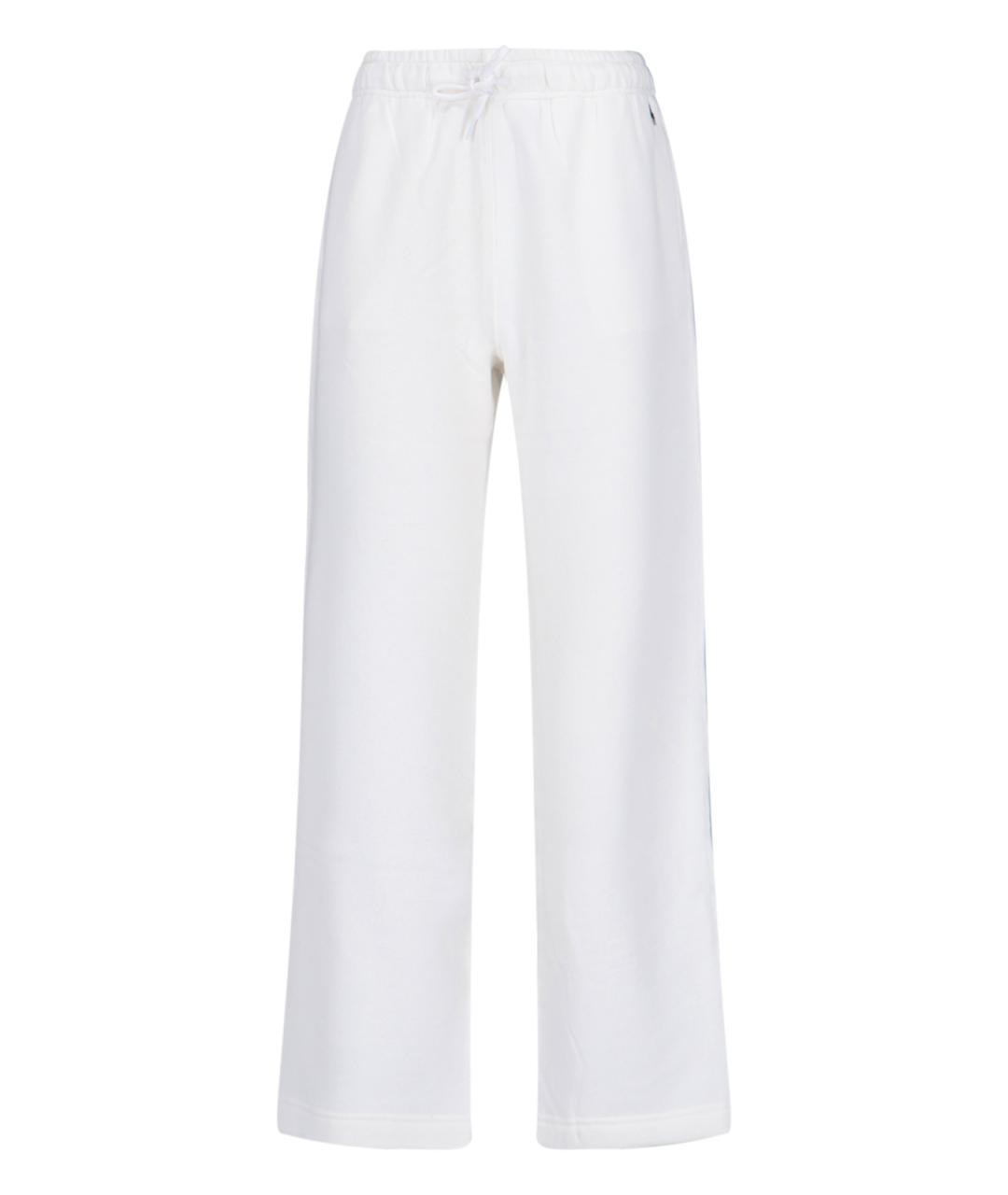 POLO RALPH LAUREN Белые хлопковые прямые брюки, фото 1
