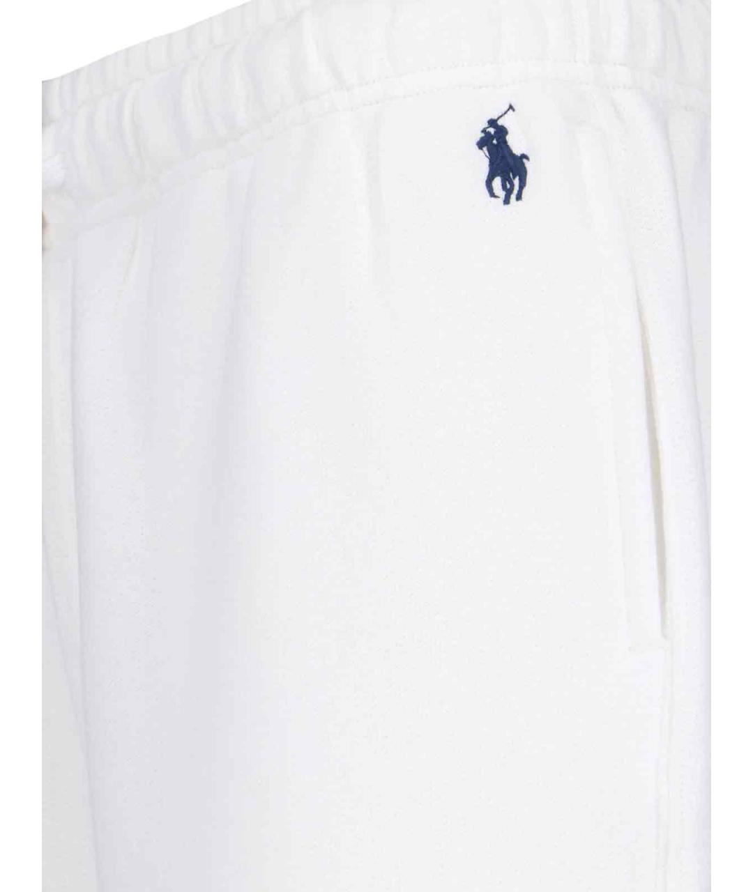 POLO RALPH LAUREN Белые хлопковые прямые брюки, фото 3