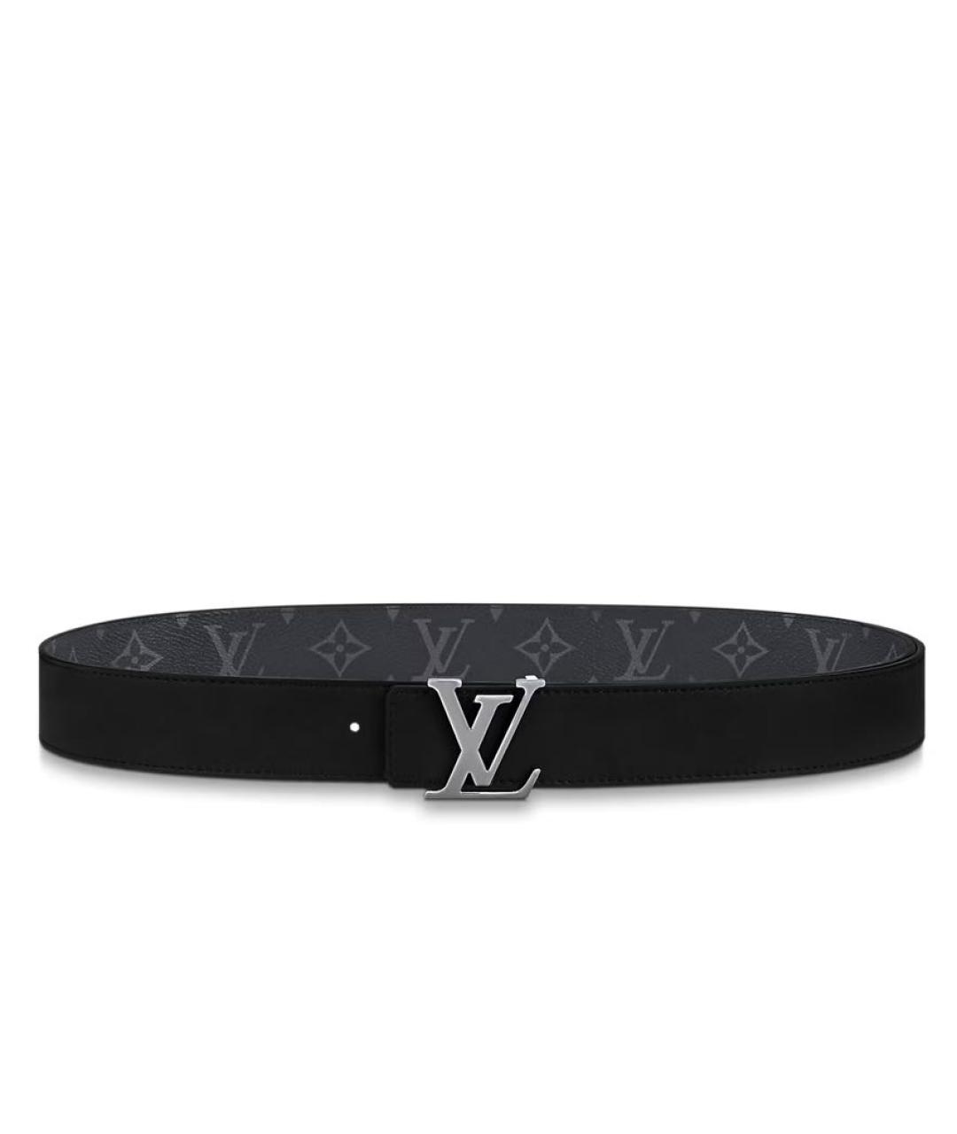 LOUIS VUITTON Черный кожаный ремень, фото 3