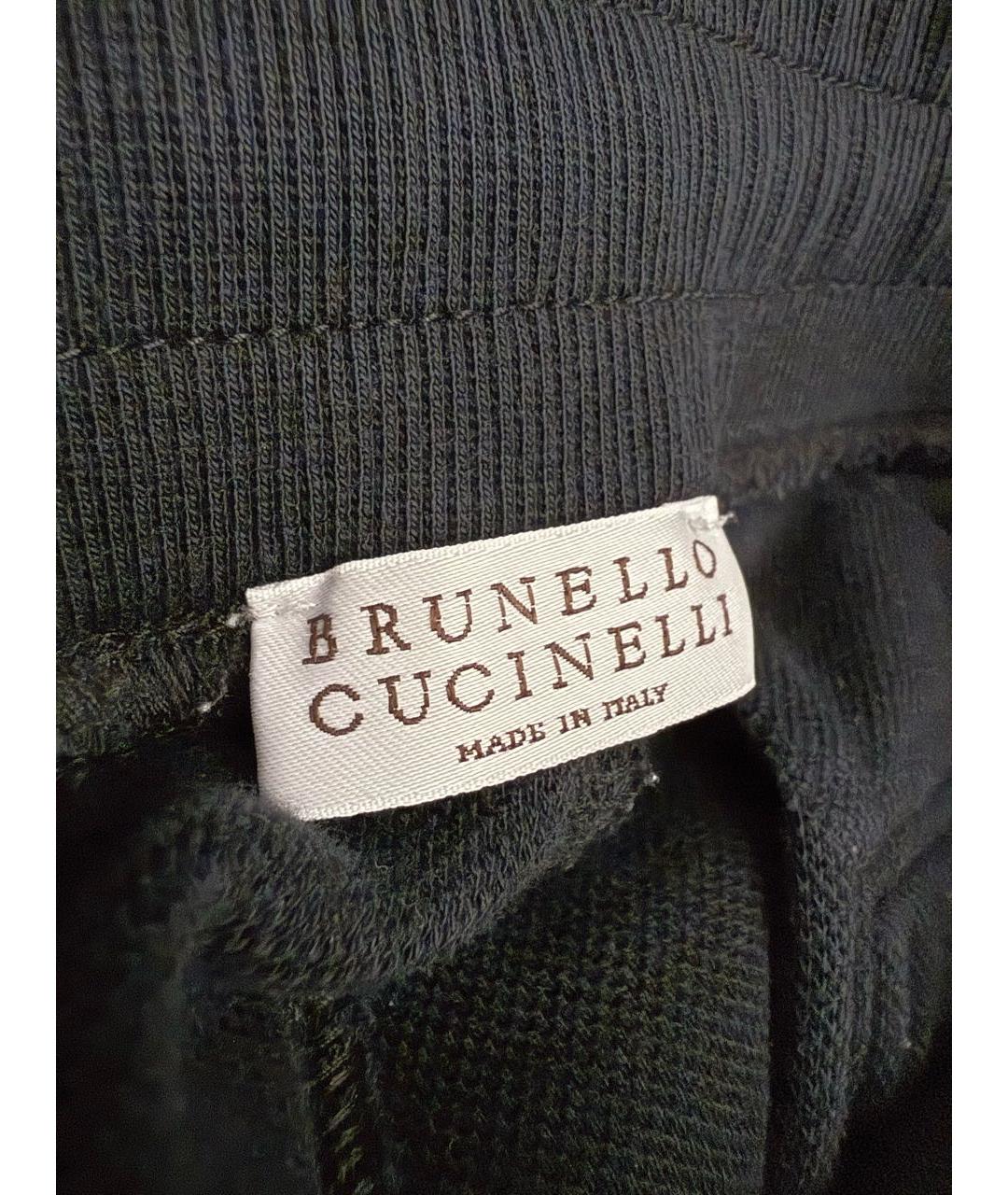 BRUNELLO CUCINELLI Черные хлопковые повседневные брюки, фото 5