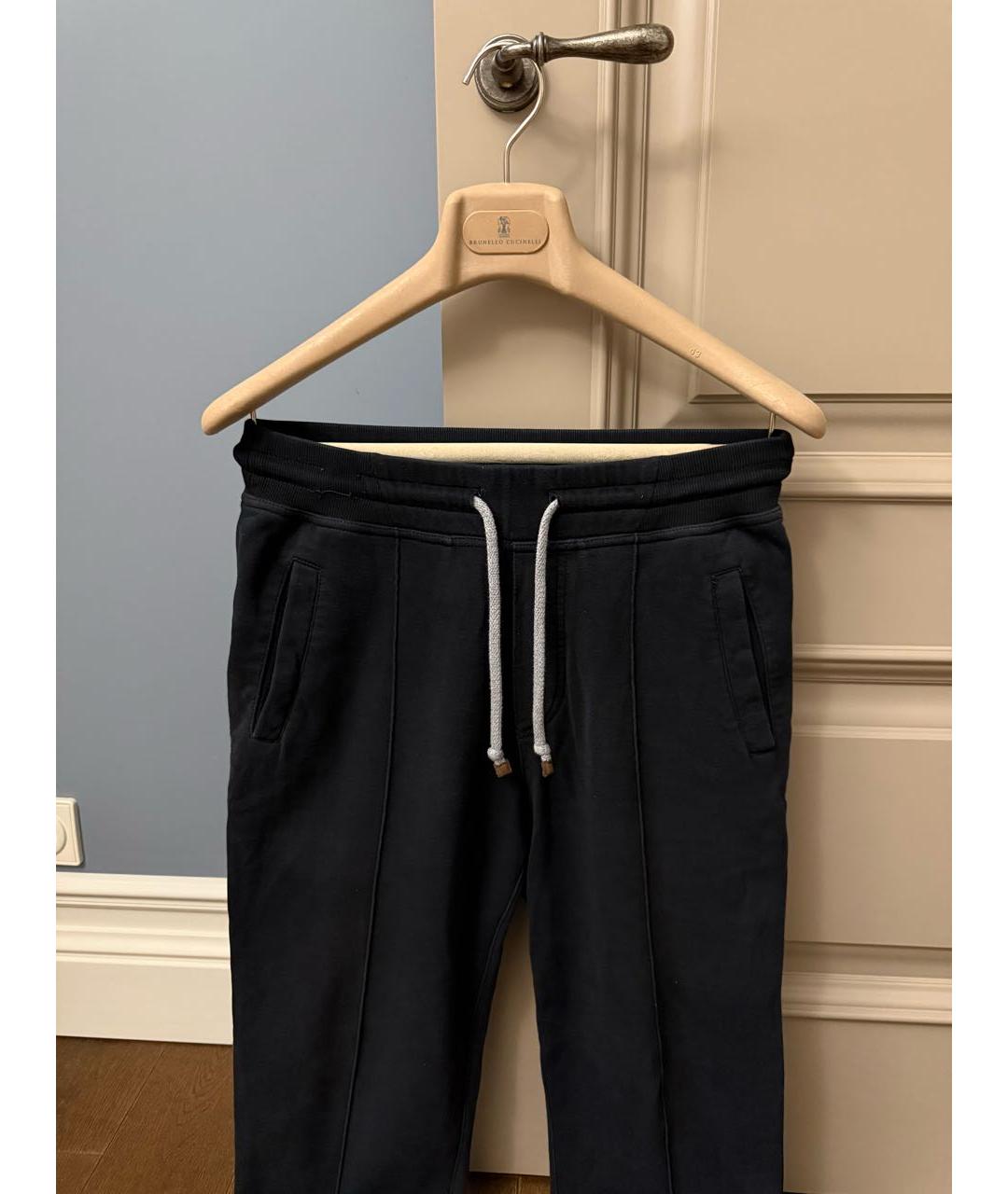 BRUNELLO CUCINELLI Черные хлопковые повседневные брюки, фото 4