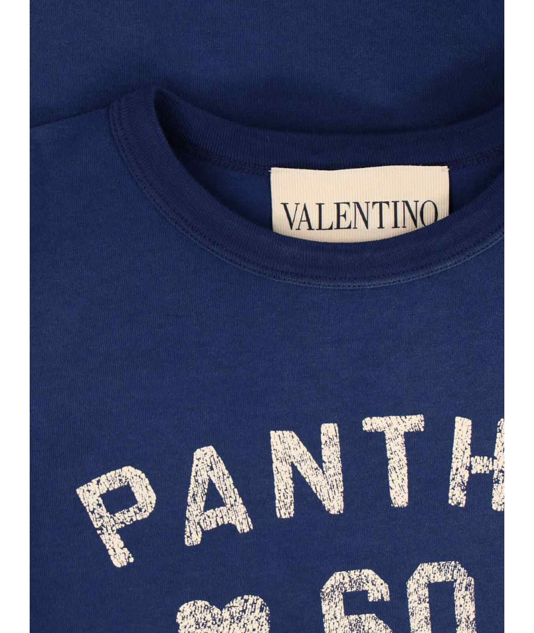 VALENTINO Синяя хлопковая футболка, фото 3