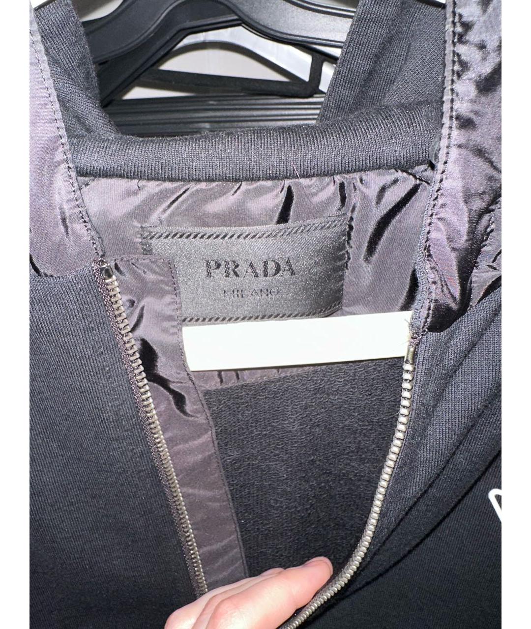 PRADA Черная хлопковая спортивная куртка, фото 4