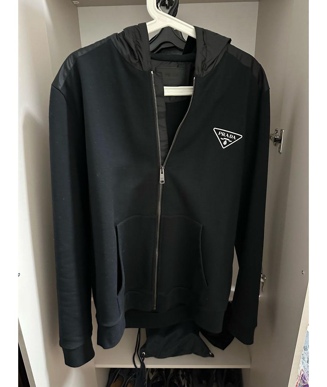 PRADA Черная хлопковая спортивная куртка, фото 2