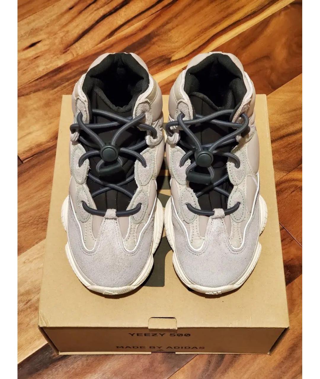 ADIDAS YEEZY Бежевые замшевые кроссовки, фото 2