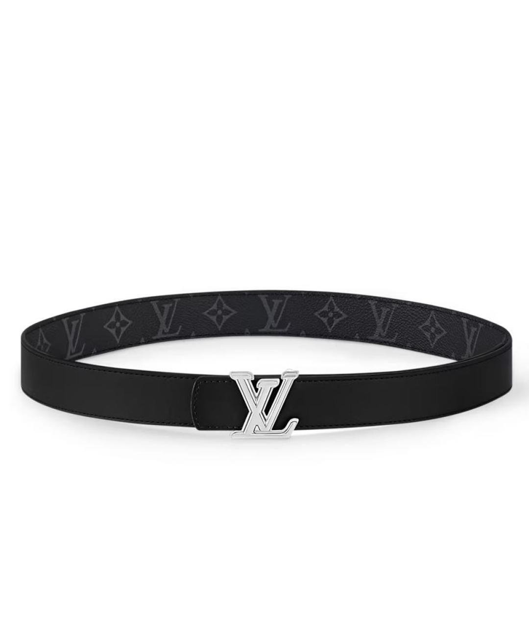 LOUIS VUITTON Черный кожаный ремень, фото 4