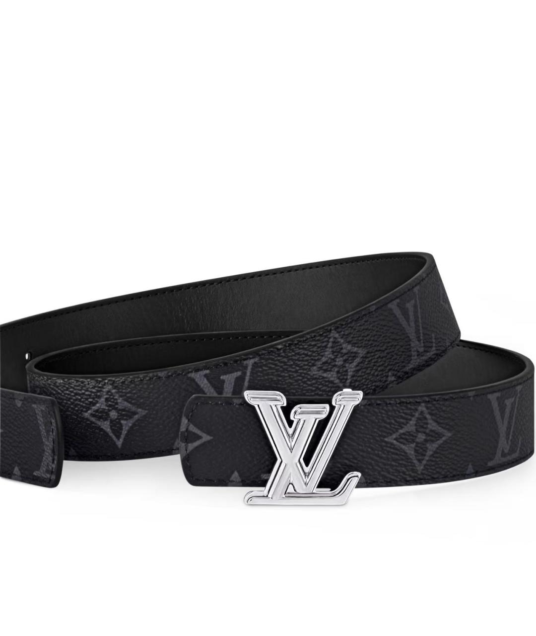 LOUIS VUITTON Черный кожаный ремень, фото 3