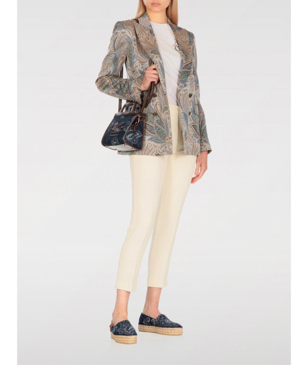 ETRO Синяя жаккардовая сумка тоут, фото 2