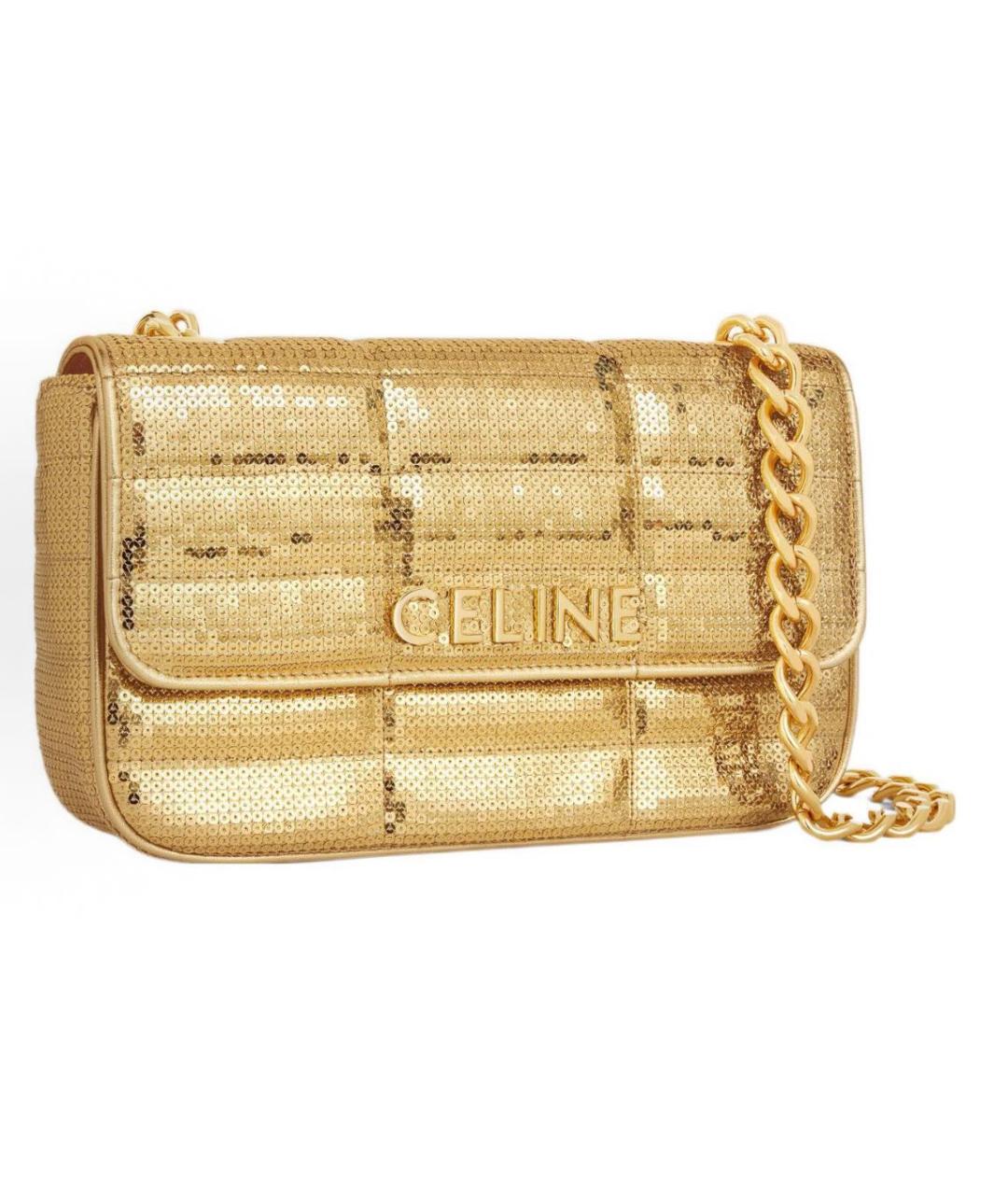 CELINE Золотая сумка через плечо, фото 2
