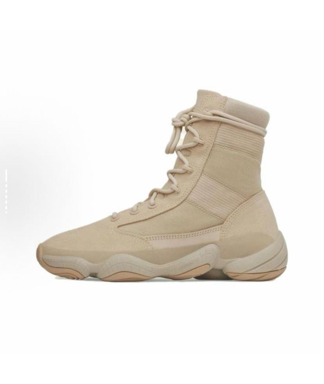 ADIDAS YEEZY Бежевые замшевые кроссовки, фото 3