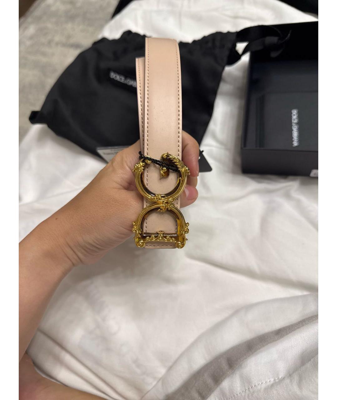 DOLCE&GABBANA Розовый кожаный ремень, фото 2