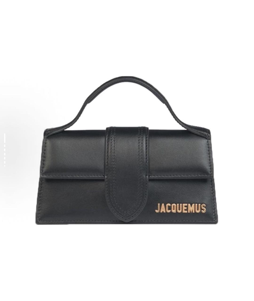 JACQUEMUS Черная кожаная сумка через плечо, фото 2