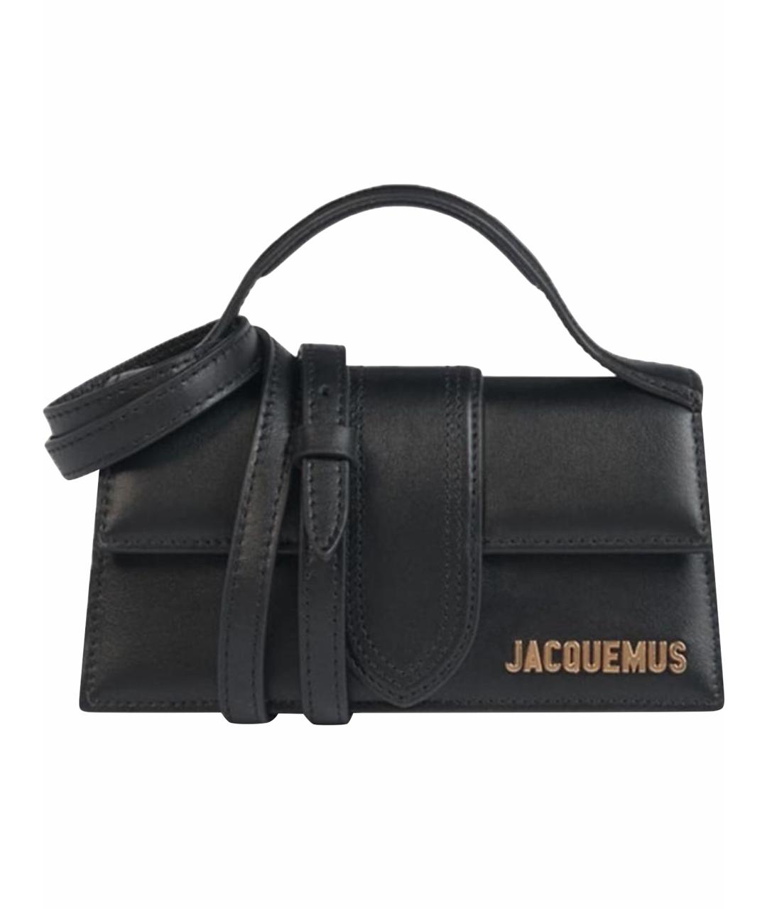 JACQUEMUS Черная кожаная сумка через плечо, фото 1