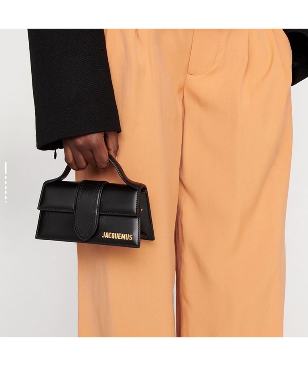 JACQUEMUS Черная кожаная сумка через плечо, фото 7
