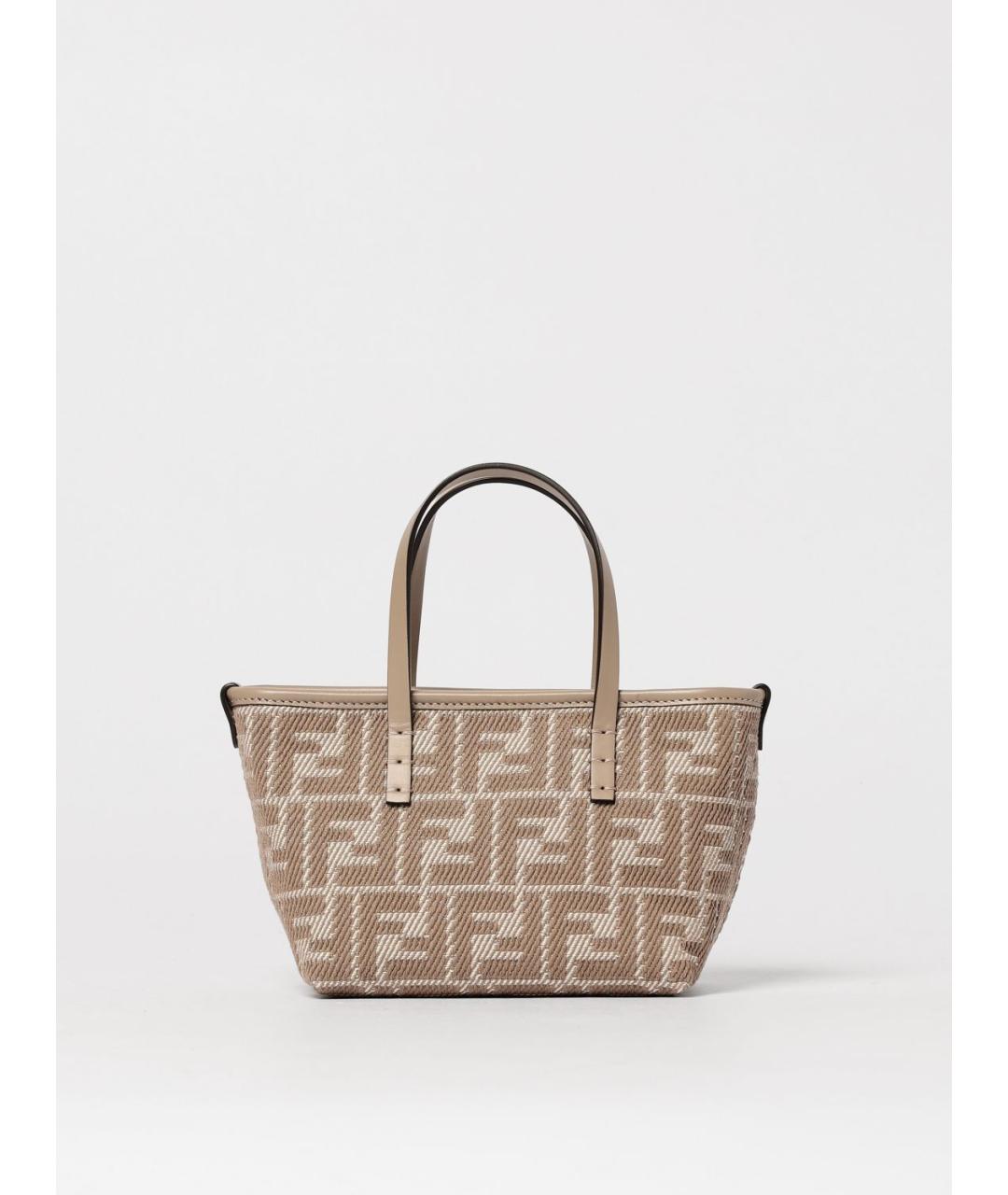 FENDI Бежевая деним сумка тоут, фото 6