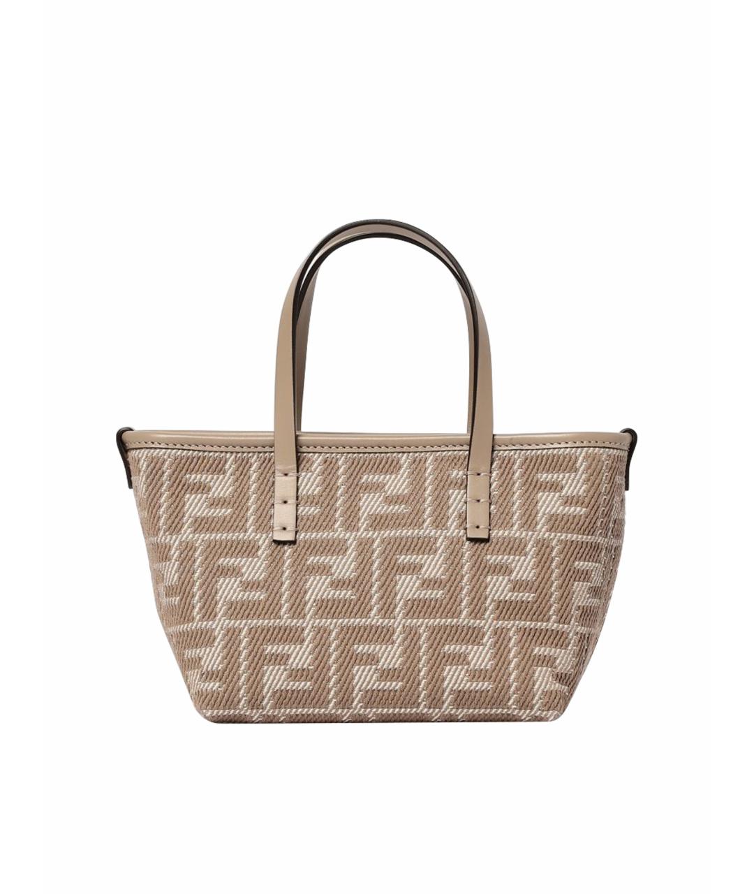 FENDI Бежевая деним сумка тоут, фото 1