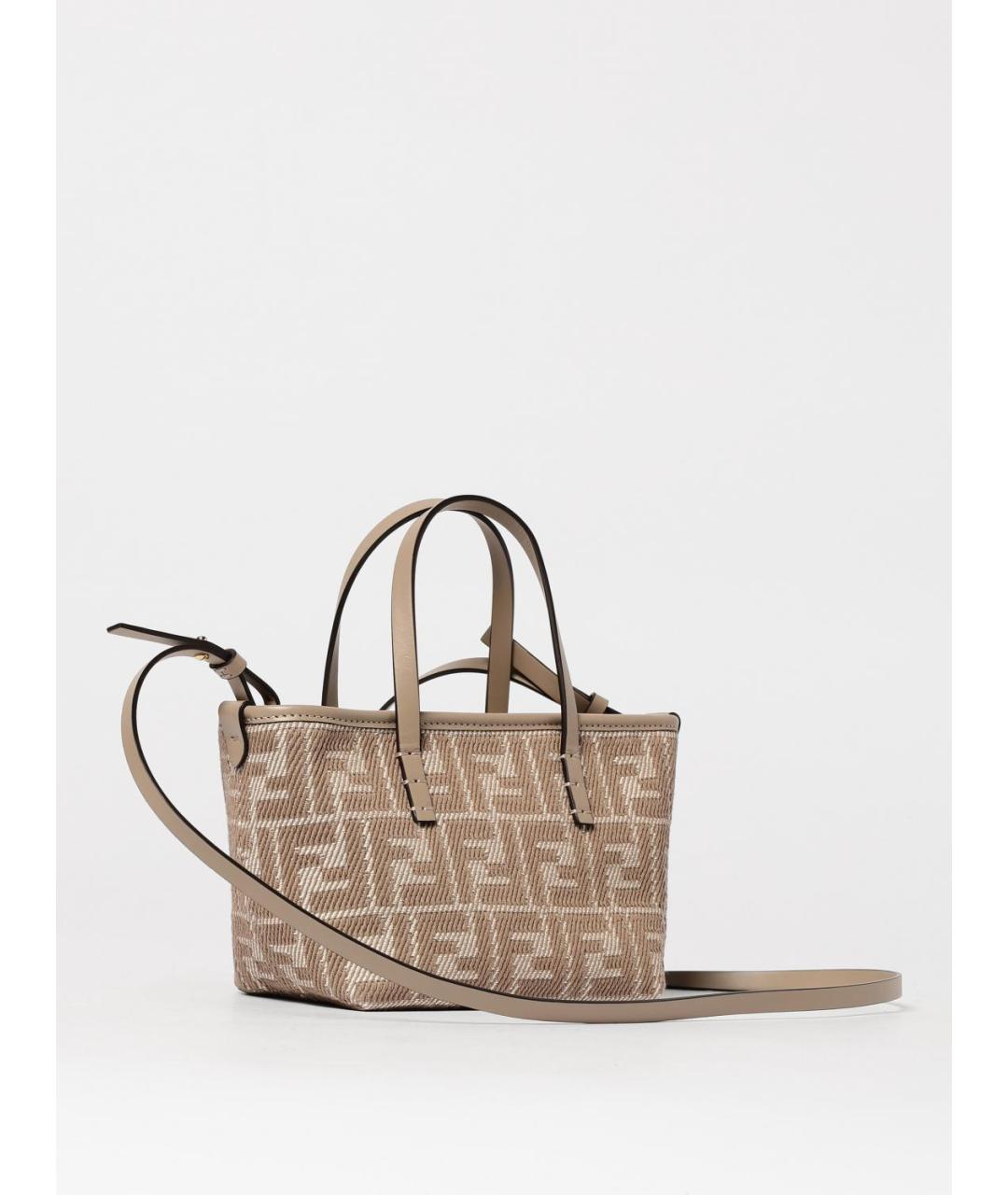 FENDI Бежевая деним сумка тоут, фото 3