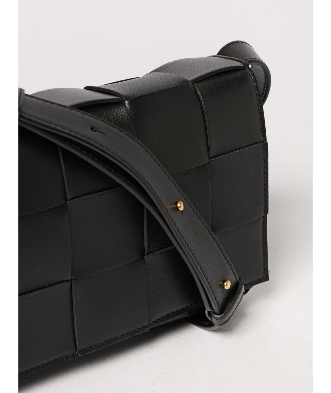 BOTTEGA VENETA Черная кожаная сумка через плечо, фото 4