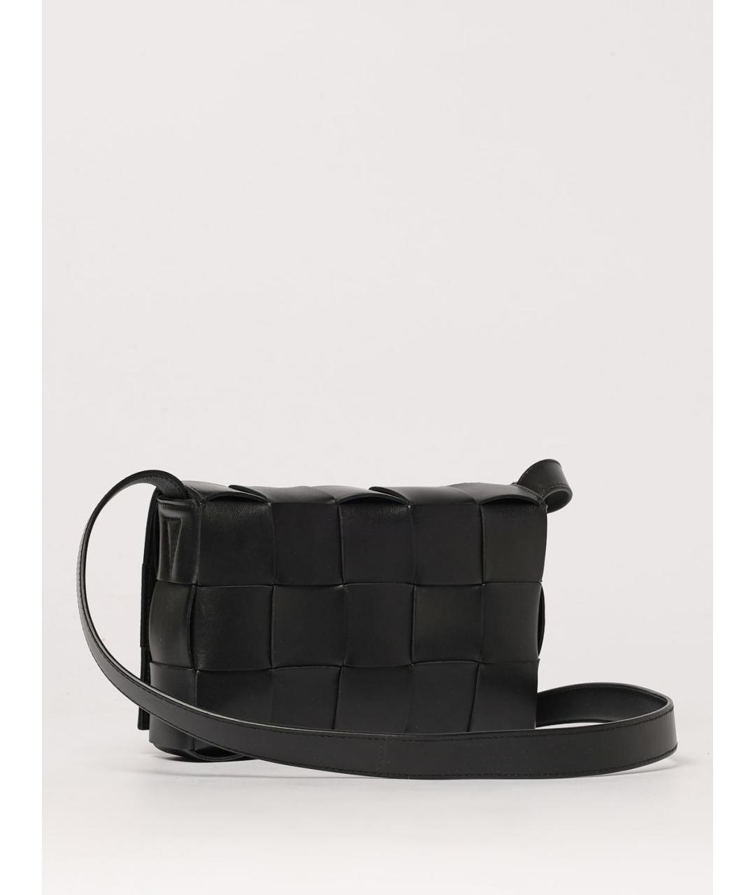 BOTTEGA VENETA Черная кожаная сумка через плечо, фото 3