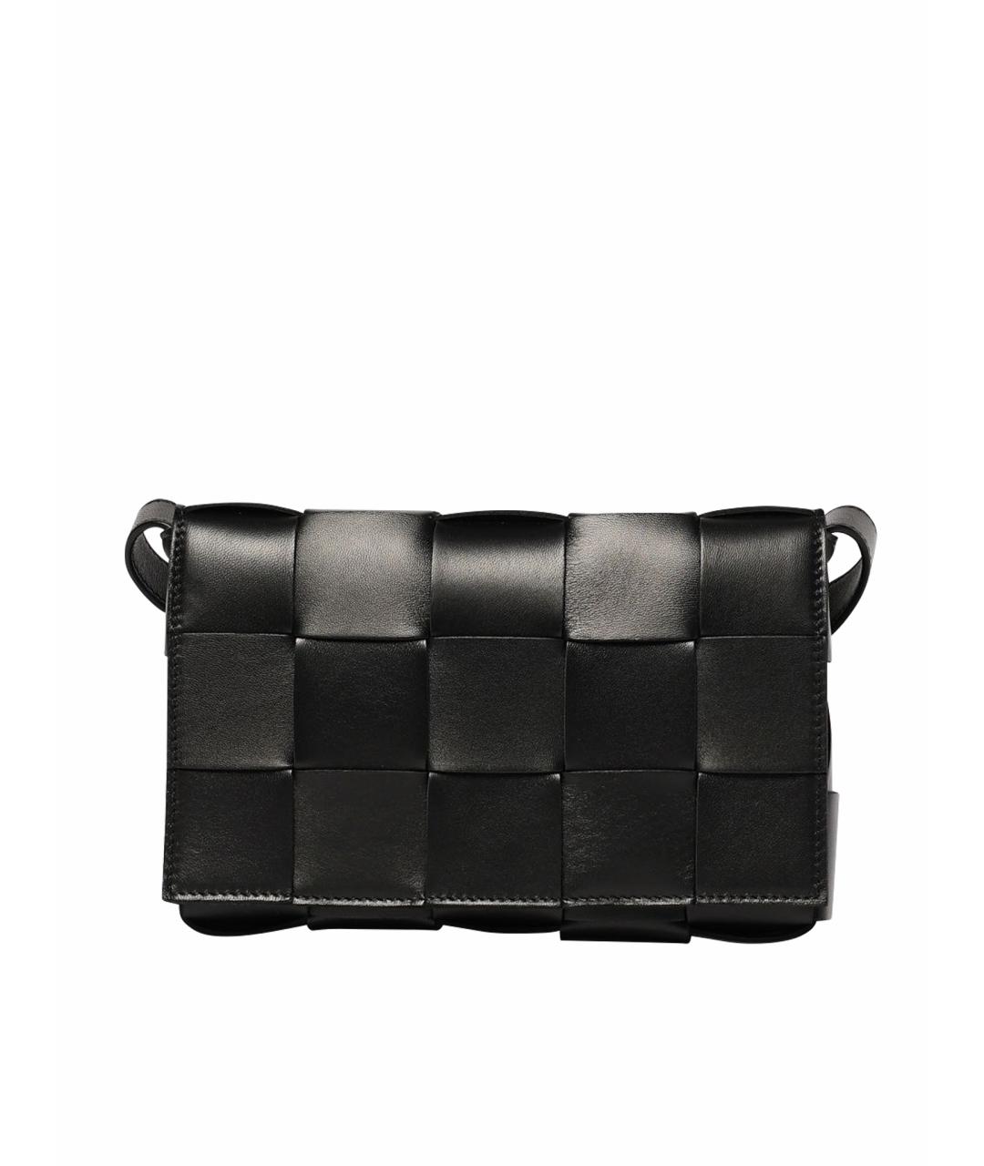 BOTTEGA VENETA Черная кожаная сумка через плечо, фото 1