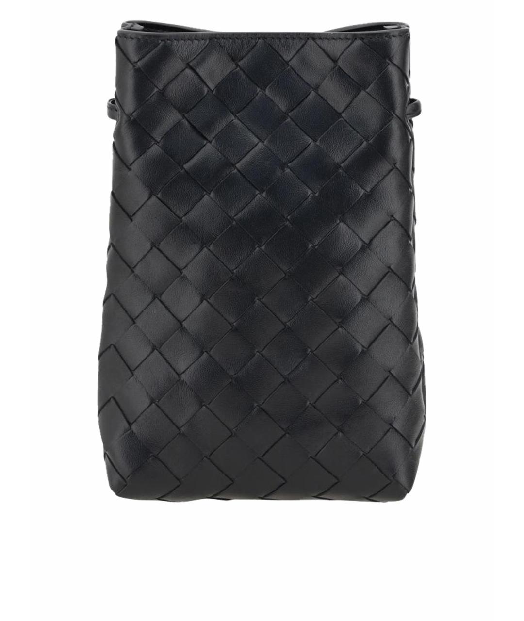 BOTTEGA VENETA Черная кожаная сумка через плечо, фото 1