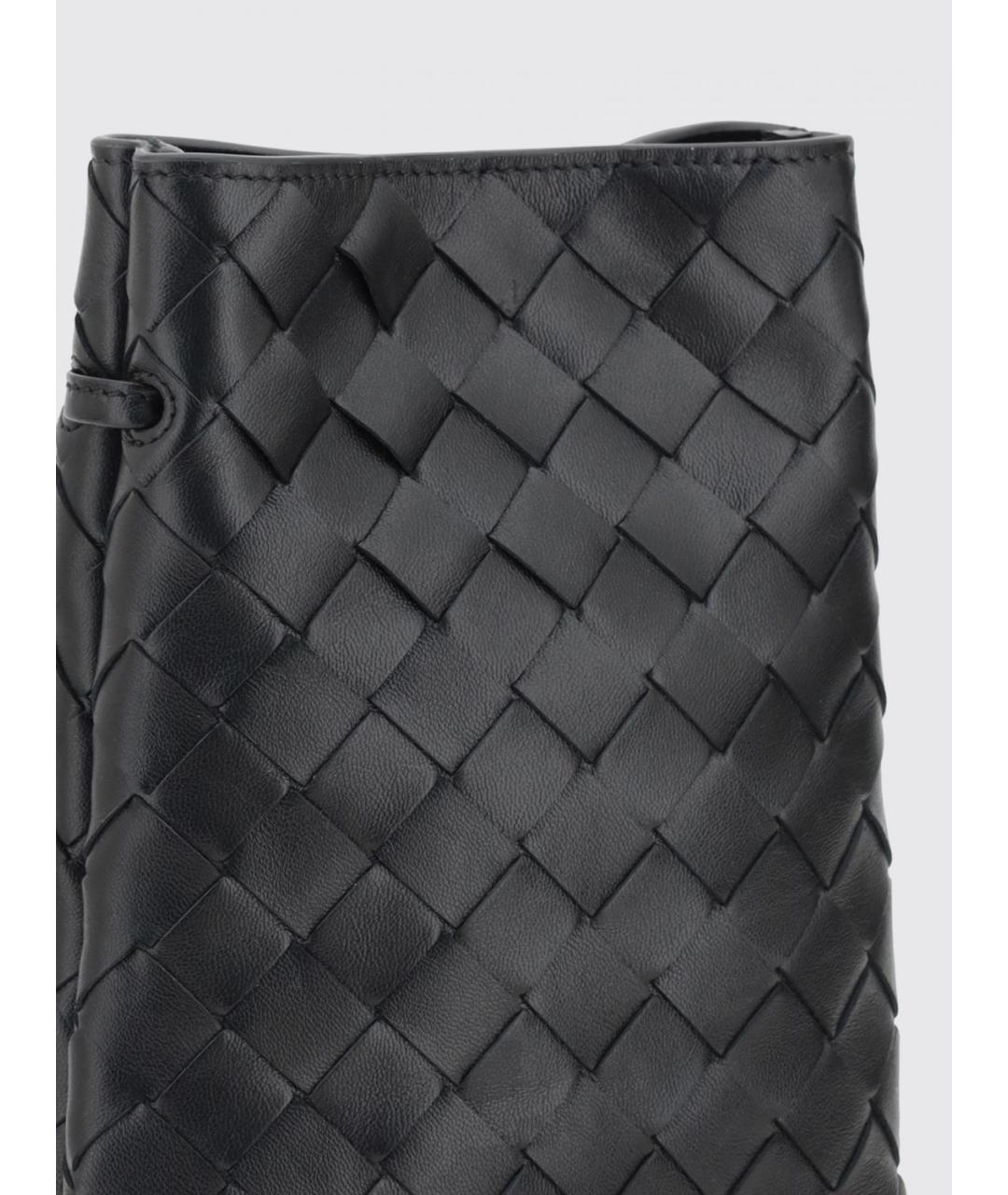 BOTTEGA VENETA Черная кожаная сумка через плечо, фото 3
