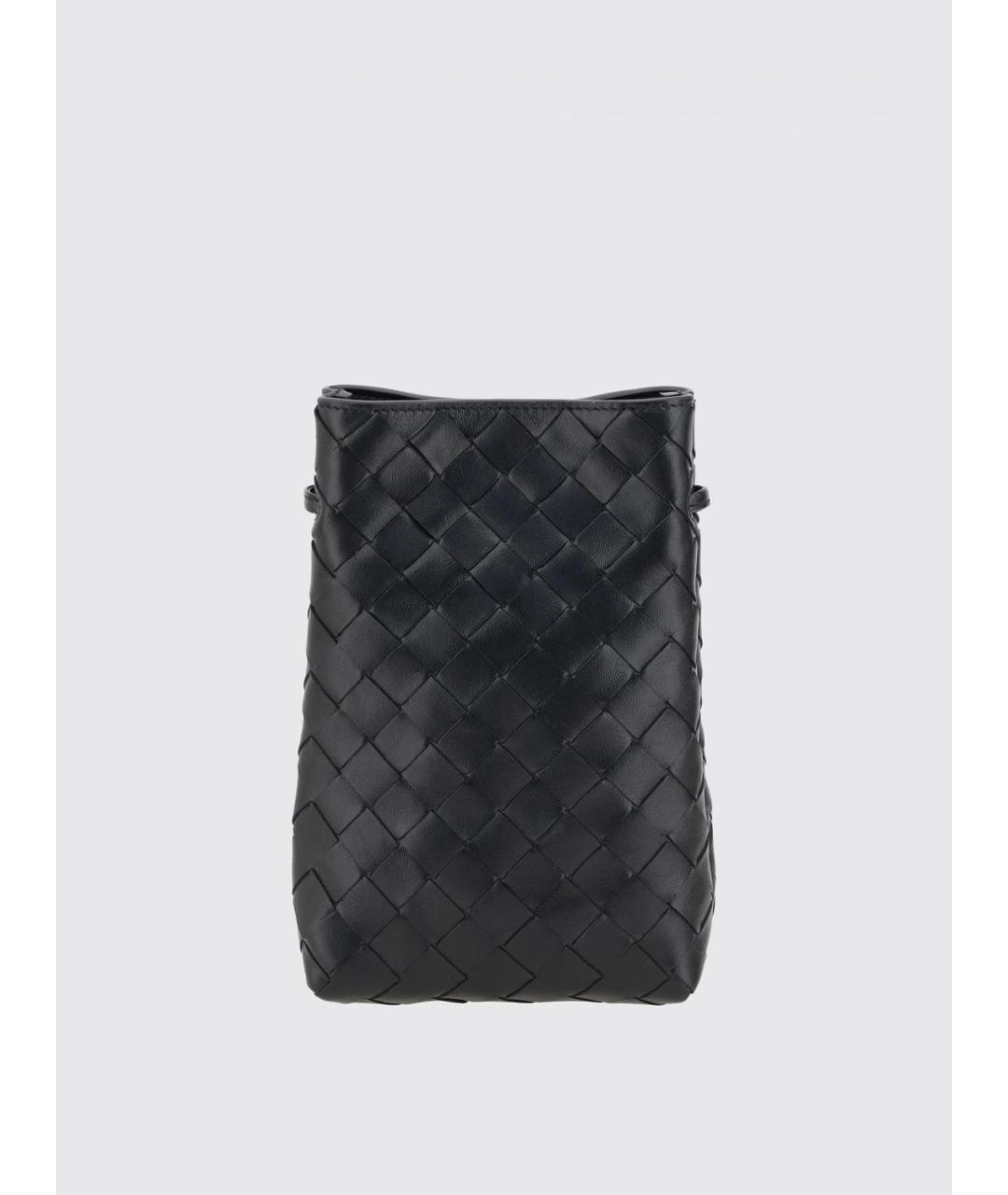 BOTTEGA VENETA Черная кожаная сумка через плечо, фото 4