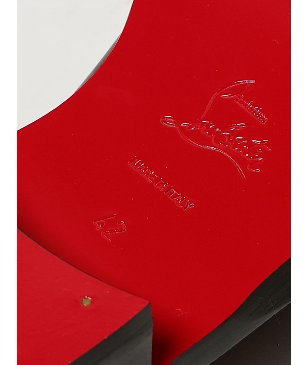 CHRISTIAN LOUBOUTIN Коричневые кожаные лоферы, фото 4