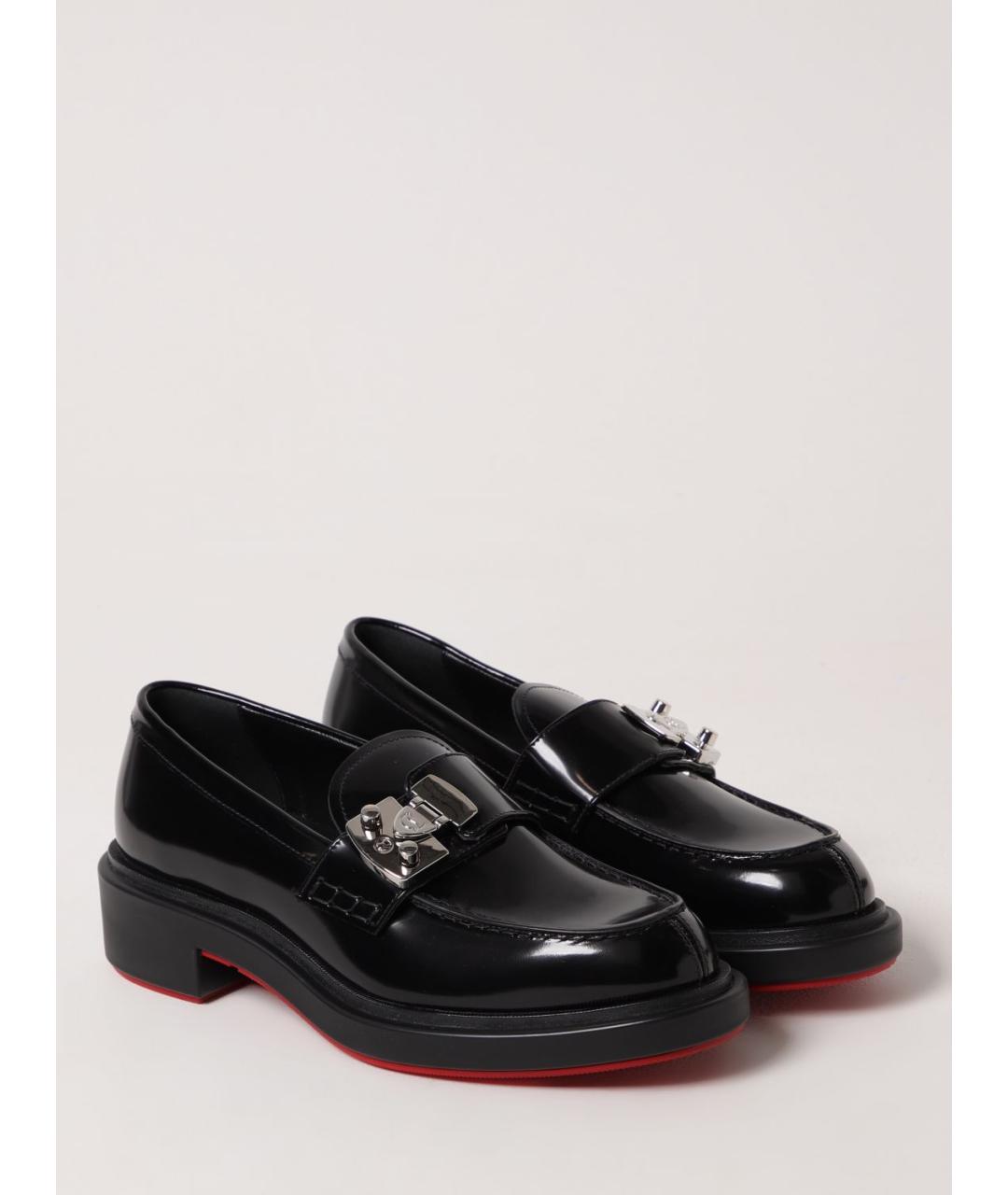 CHRISTIAN LOUBOUTIN Черные лоферы из лакированной кожи, фото 2