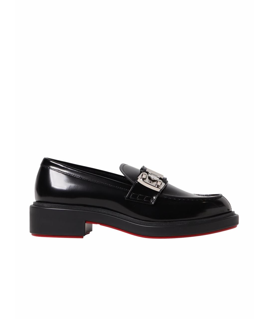 CHRISTIAN LOUBOUTIN Черные лоферы из лакированной кожи, фото 1