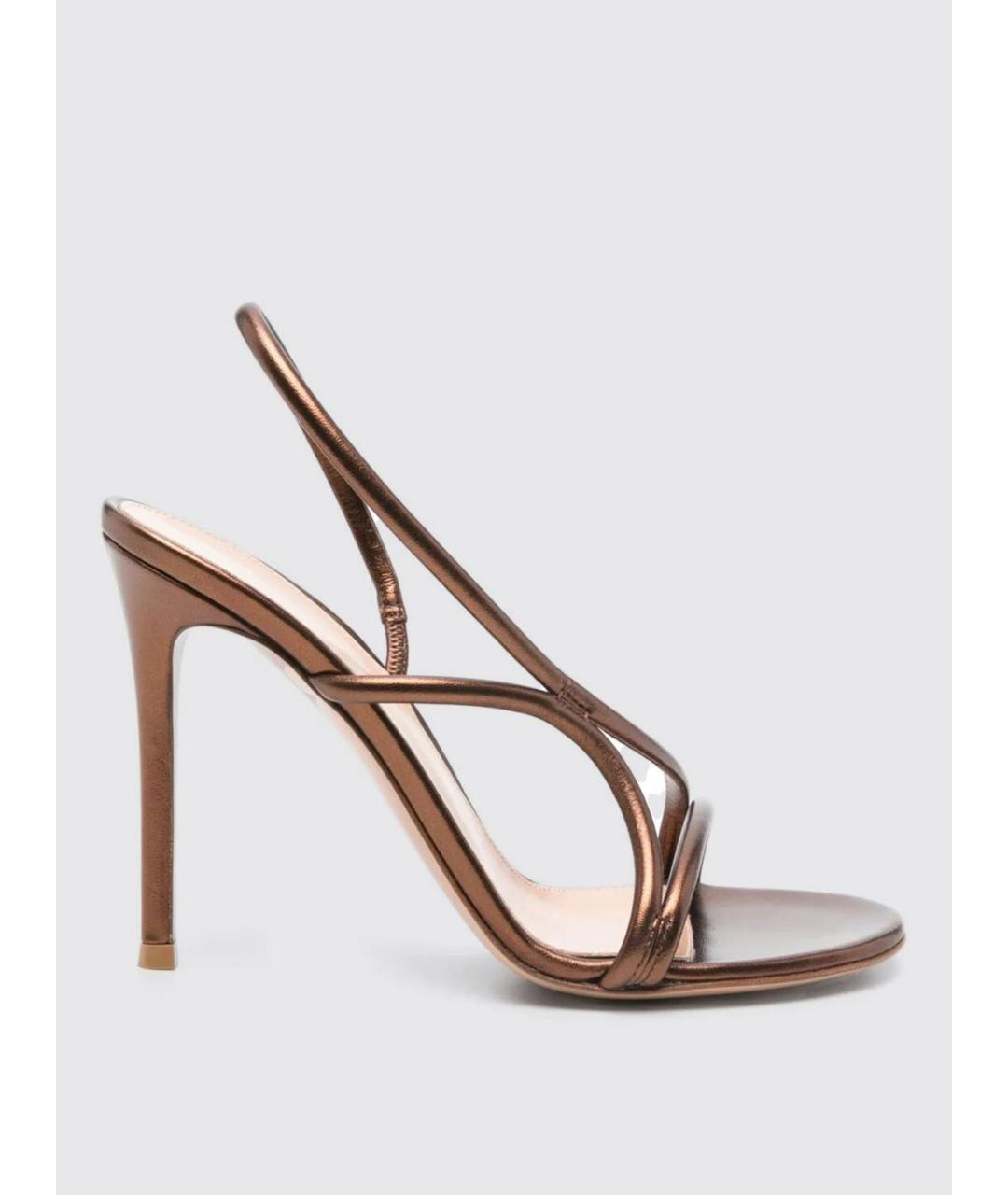 GIANVITO ROSSI Коричневые кожаные босоножки, фото 5