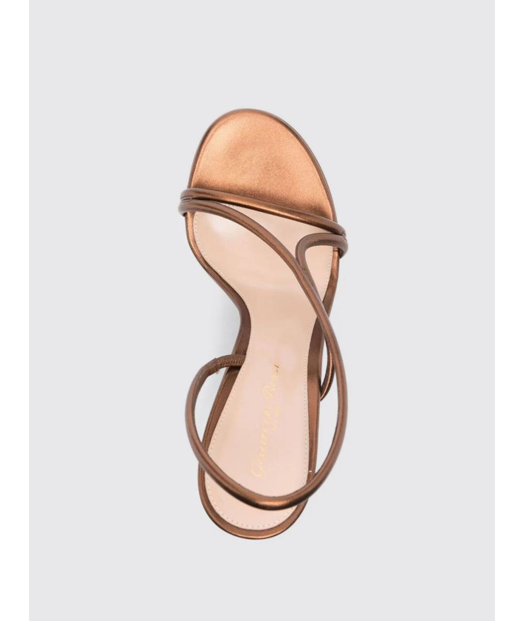 GIANVITO ROSSI Коричневые кожаные босоножки, фото 4