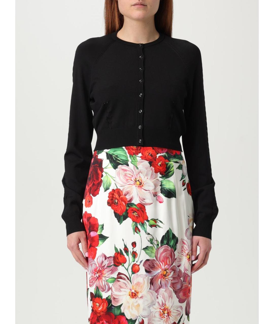 DOLCE&GABBANA Черный вискозный кардиган, фото 2