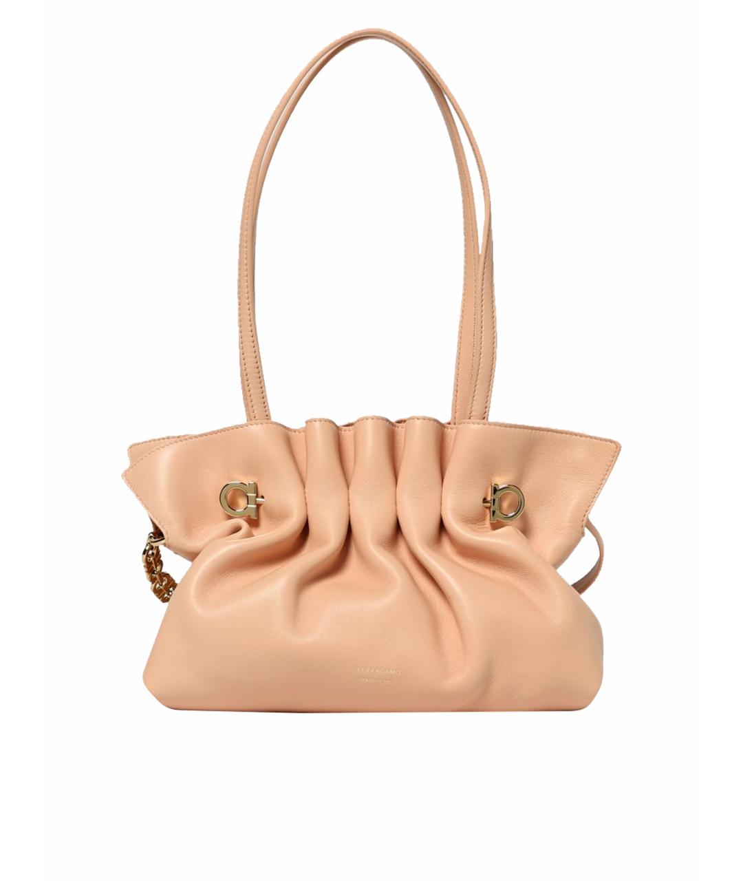 FERRAGAMO Розовая кожаная сумка тоут, фото 1