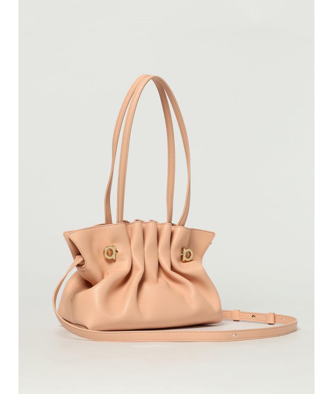 FERRAGAMO Розовая кожаная сумка тоут, фото 3