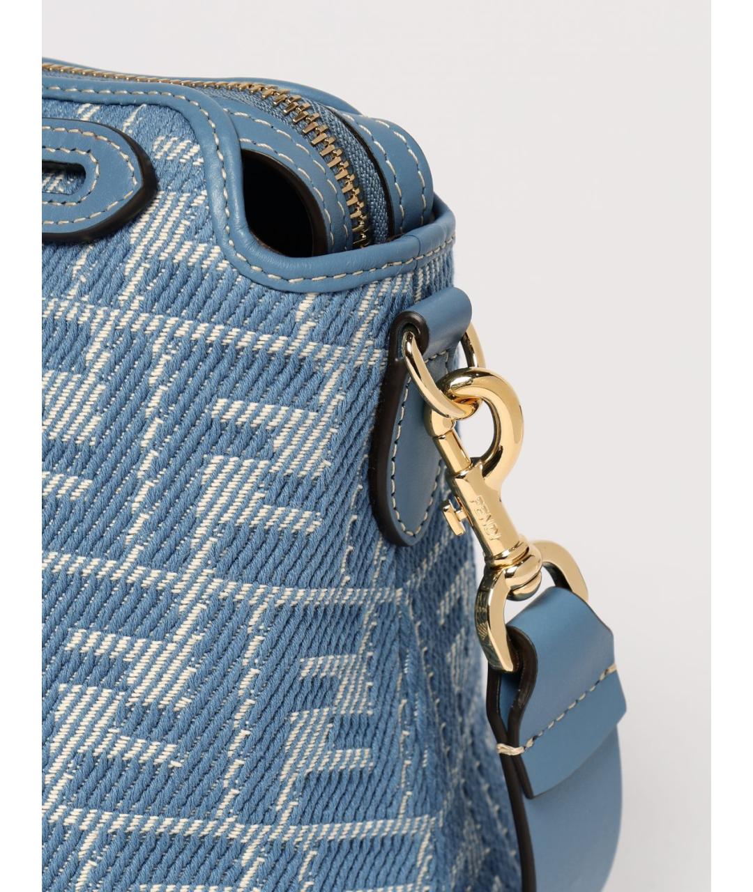 FENDI Голубая деним сумка тоут, фото 4