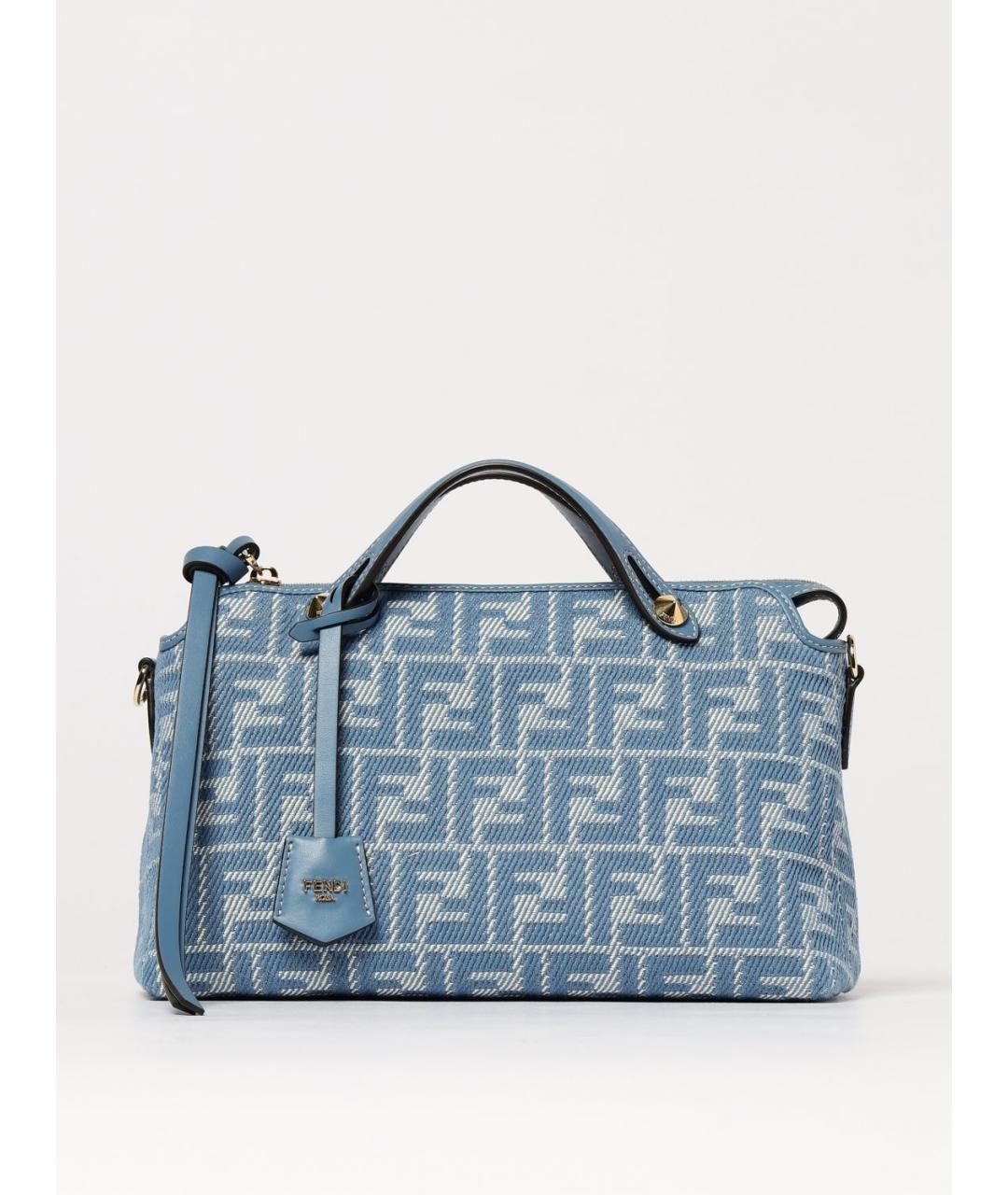 FENDI Голубая деним сумка тоут, фото 6