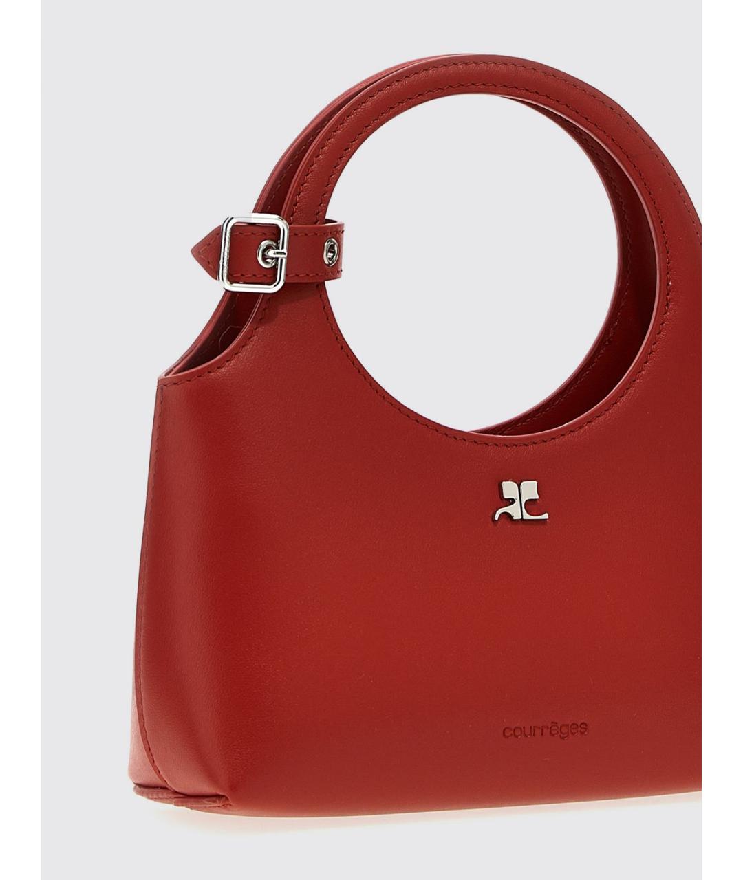 COURREGES Красная кожаная сумка тоут, фото 3