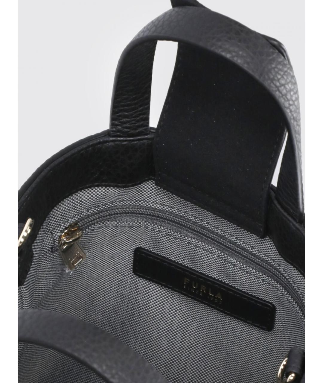 FURLA Черная кожаная сумка тоут, фото 4