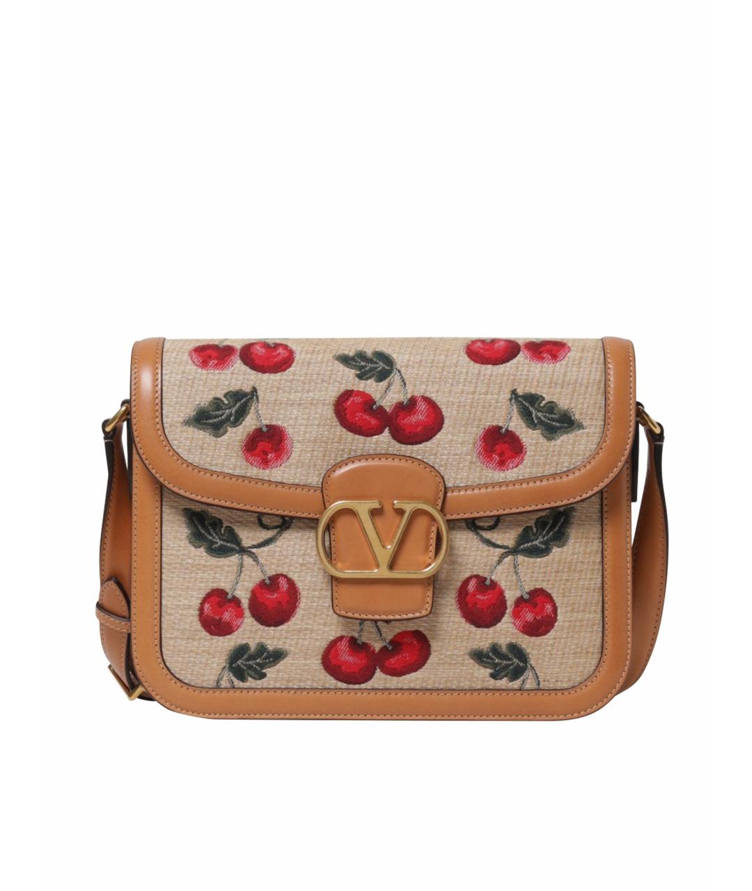 VALENTINO Бежевая тканевая сумка через плечо, фото 1
