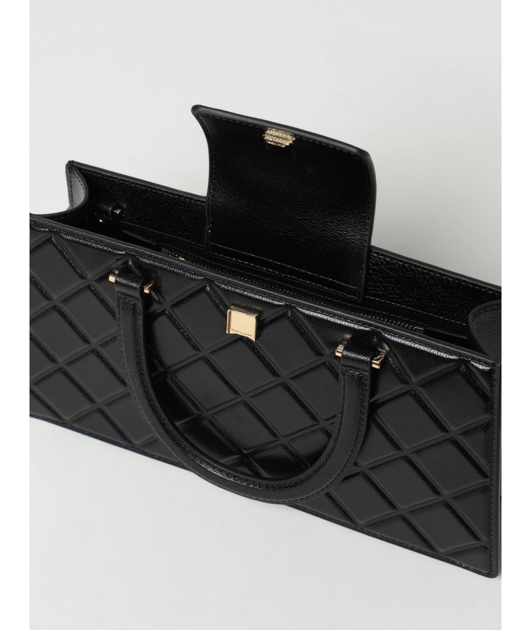 TORY BURCH Черная кожаная сумка с короткими ручками, фото 3