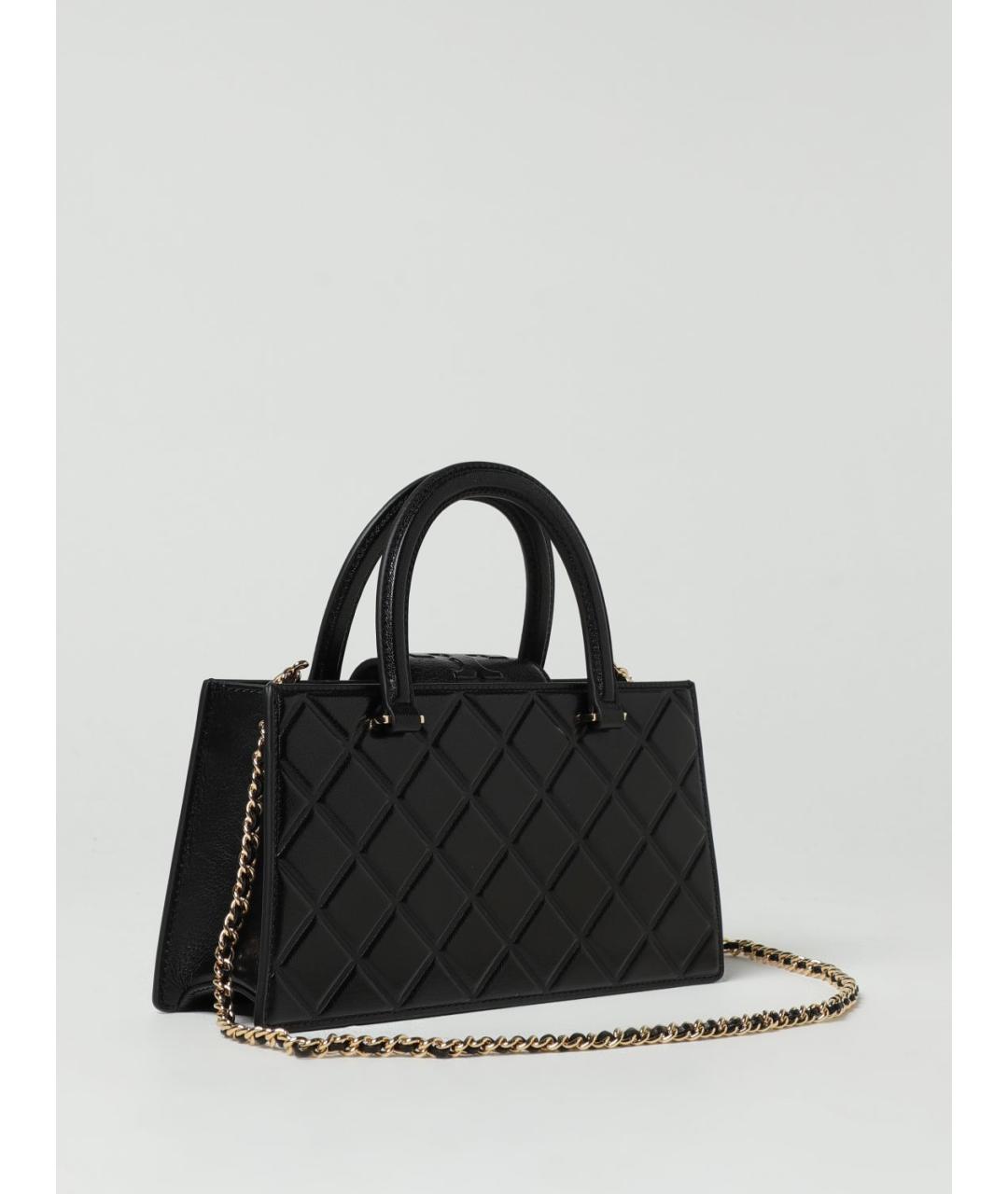 TORY BURCH Черная кожаная сумка с короткими ручками, фото 2