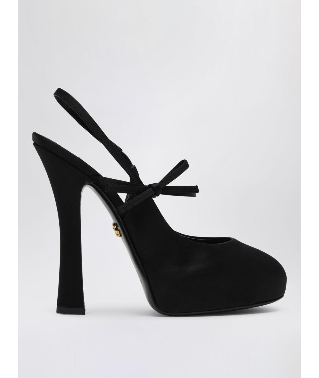 DOLCE&GABBANA Черные текстильные туфли, фото 4