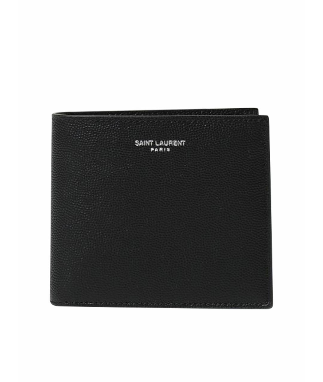 SAINT LAURENT Черный кожаный кошелек, фото 1