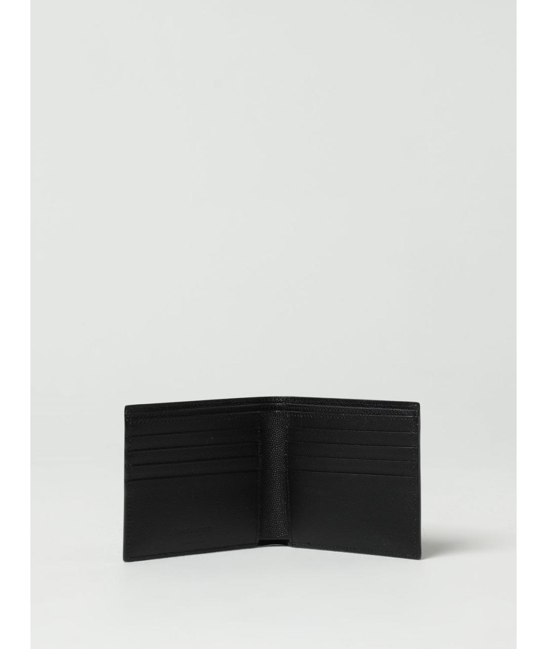 SAINT LAURENT Черный кожаный кошелек, фото 2