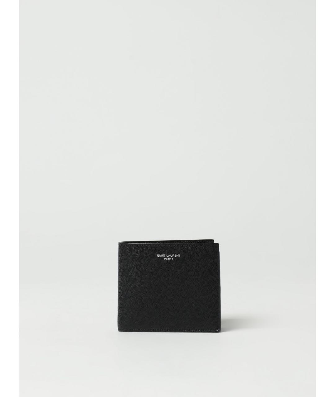 SAINT LAURENT Черный кожаный кошелек, фото 4