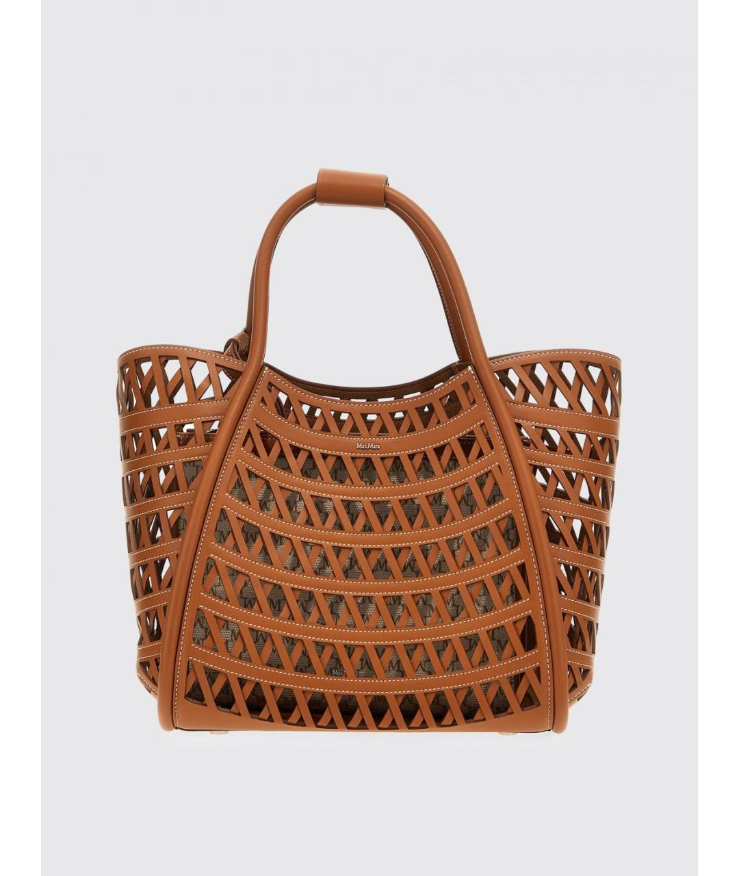 MAX MARA Коричневая кожаная сумка тоут, фото 5