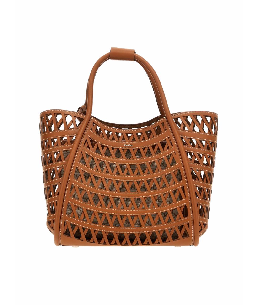 MAX MARA Коричневая кожаная сумка тоут, фото 1